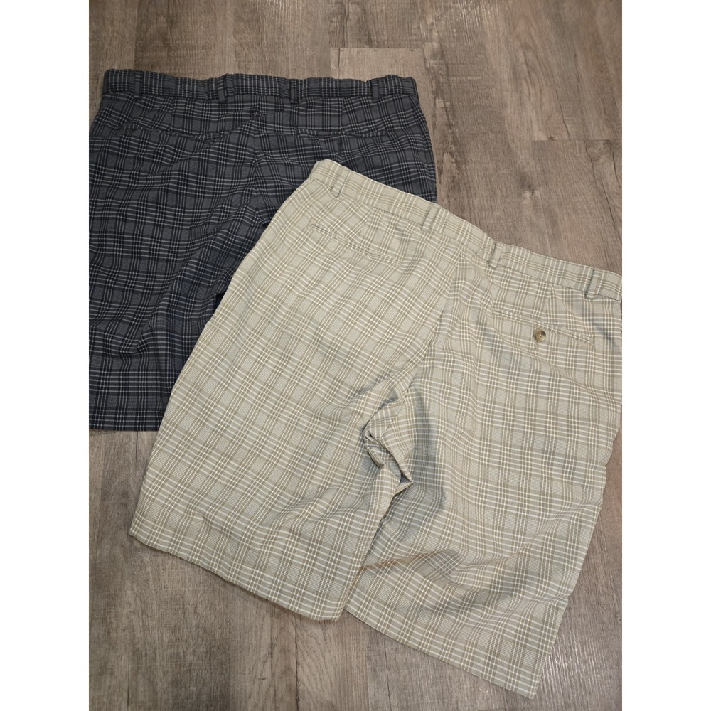 Men's Walter‎ Hagen Plaid Tan & White And Balck And White Golf Shorts Size 36 - Picture 5 of 5
